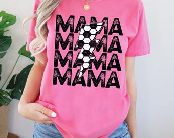 Soccer Mama Comfort Colors Shirt, Soccer Lightning Bolt Tee