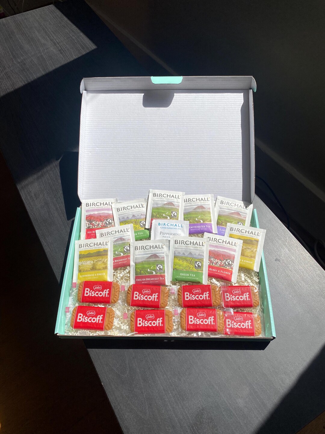 Birchall Tea Gift Box: Assorted Flavors With Biscoff Biscuits - Etsy UK