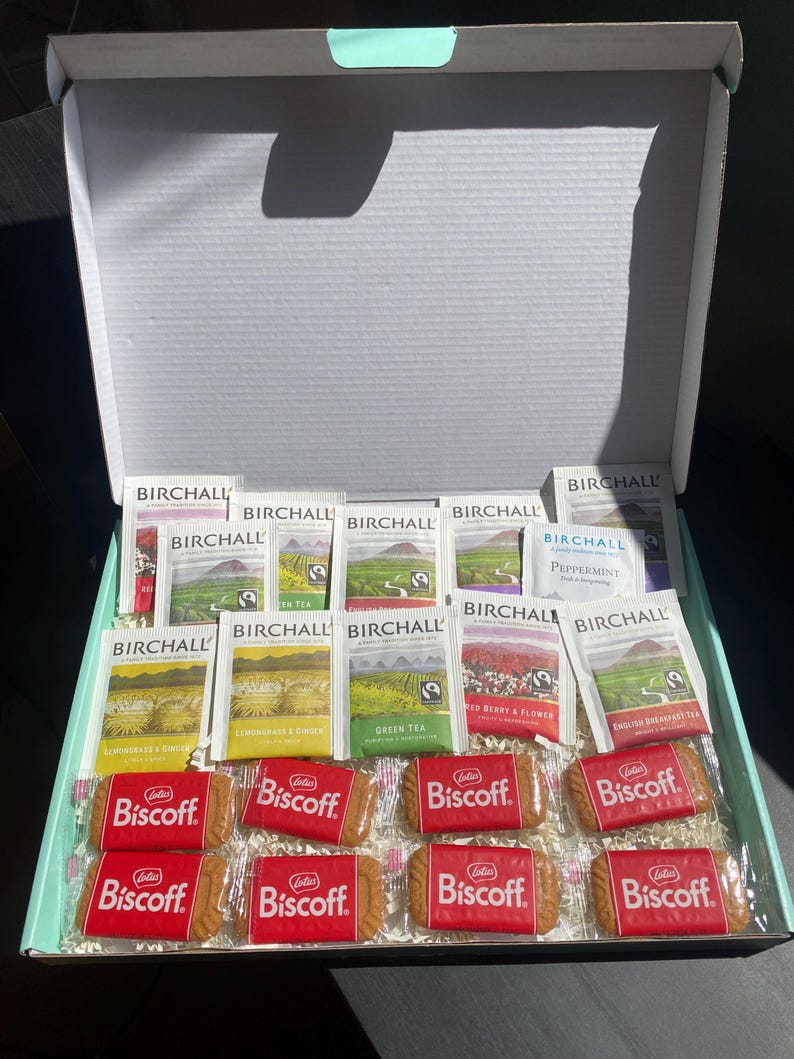Birchall Tea Gift Box: Assorted Flavors With Biscoff Biscuits - Etsy UK