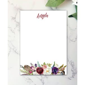 Personalized Notepad | Floral Notepad | Cute Notepad | Notepad Personalized | Notepad | Personalized Stationary | Personalized Gift