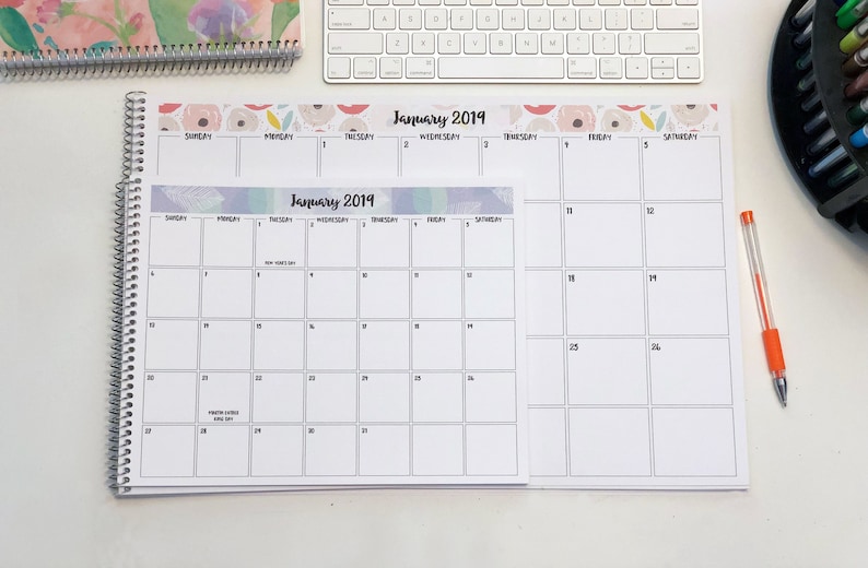 2024 Monthly Desk Calendar 8.5x11 30 Banner Designs Large Desk Planner 2024-2025 Desk Planner Desk Organizer Desk Calendar Pad image 7