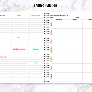 Meal Planner Grocery List Meal Planner Notebook Meal Prep Meal Planning with Dinner Lunch Breakfast Weekly Food Planner image 4