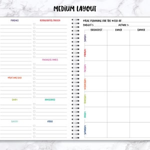 Meal Planner Grocery List Meal Planner Notebook Meal Prep Meal Planning with Dinner Lunch Breakfast Weekly Food Planner image 3