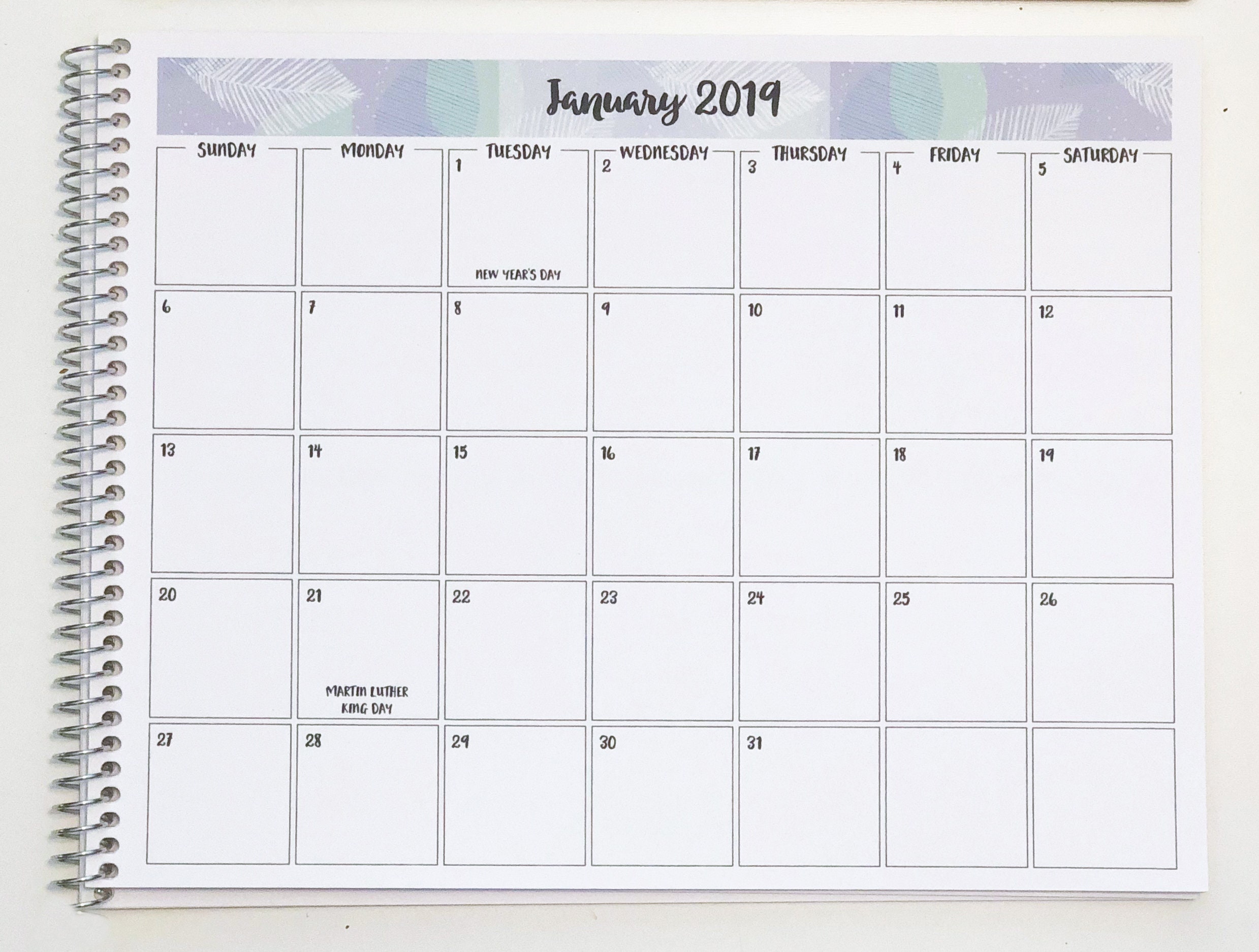 2019 Monthly Desk Calendar 8 5x11 30 Banner Etsy