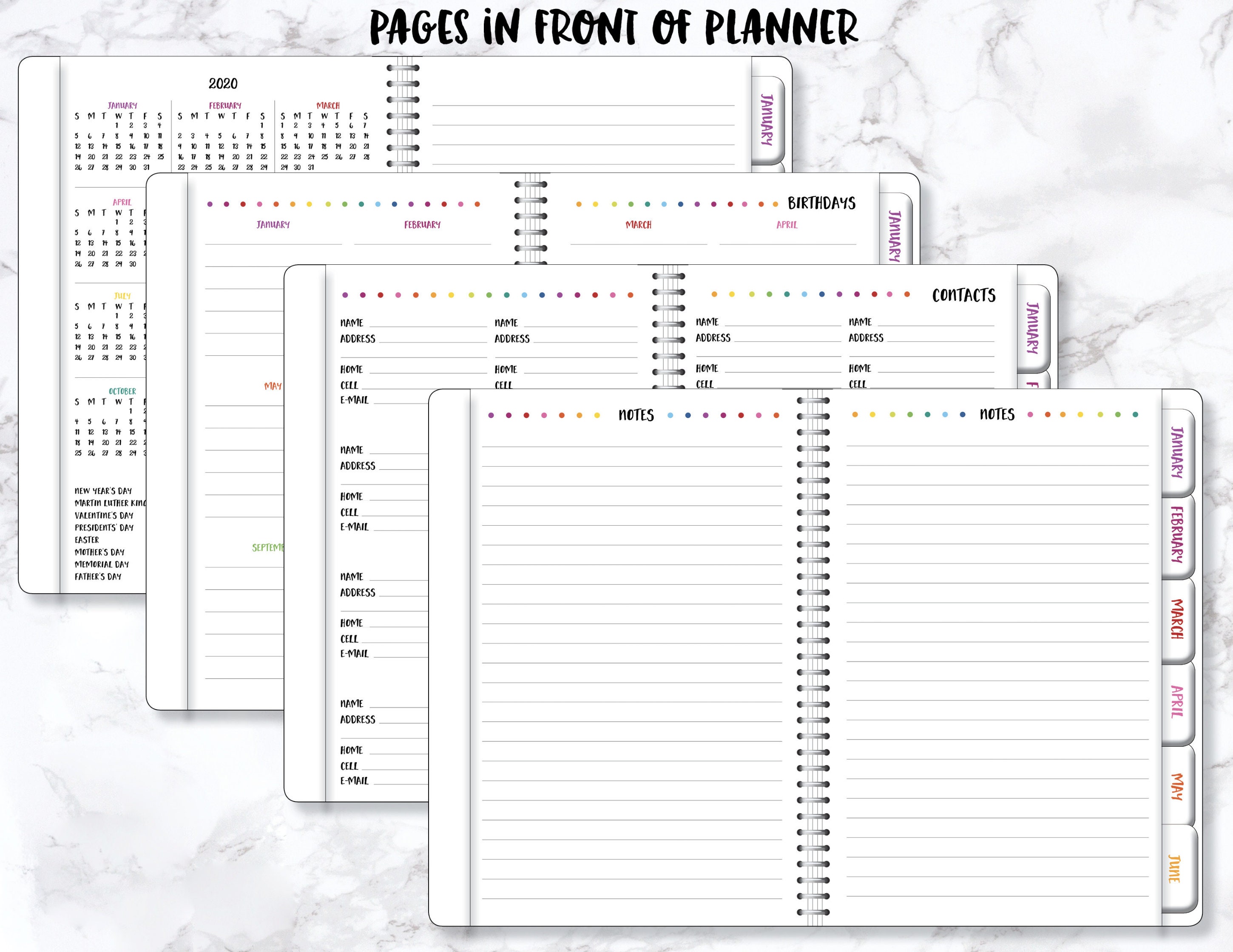 2021 Planner Daily Planner Custom Daily Page Agenda Etsy