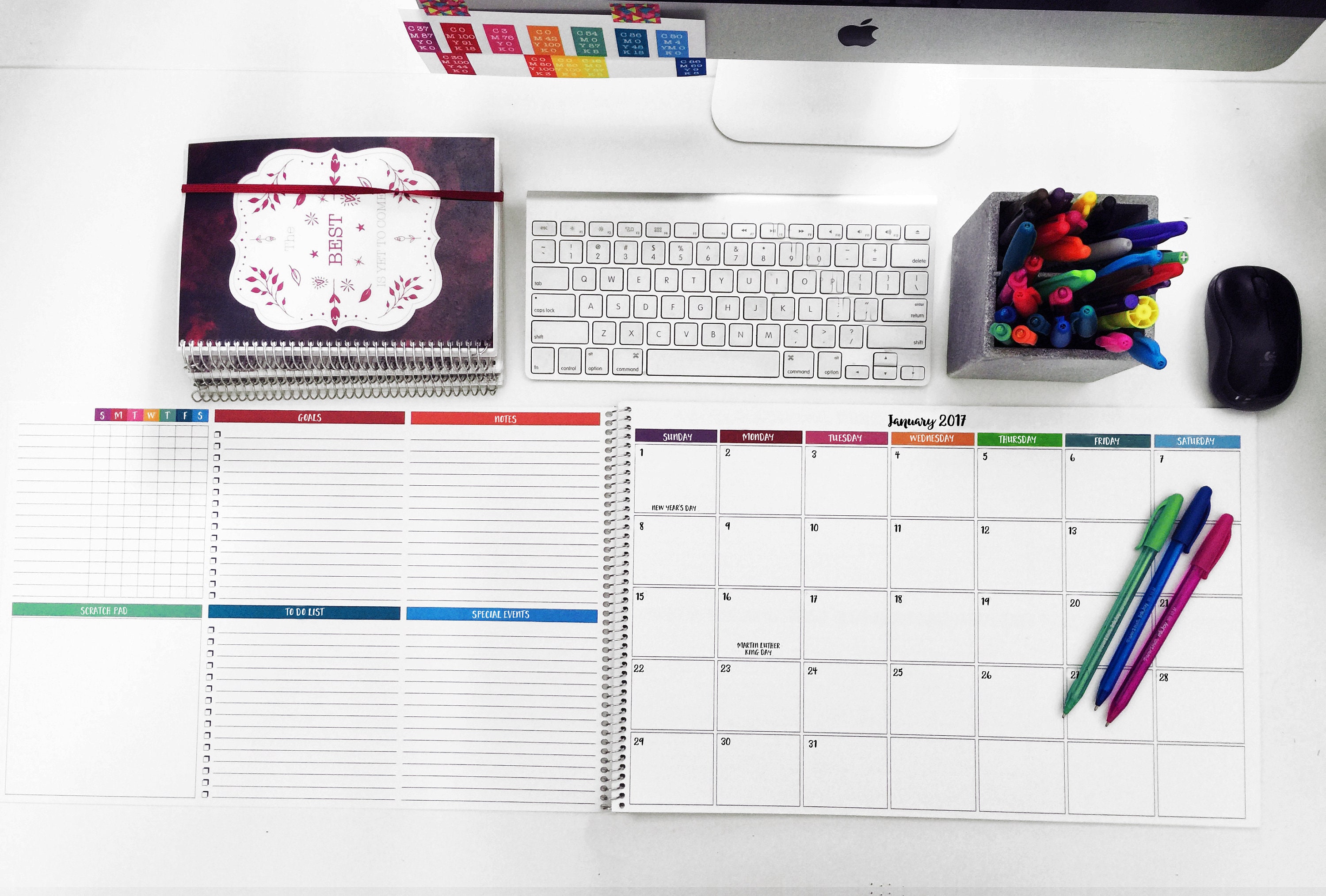 2018 monthly desk calendar 11x17 xl desk planner etsy