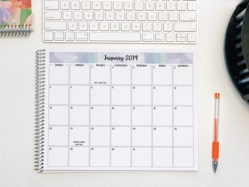 2024 Monthly Desk Calendar 8.5x11 30 Banner Designs Large Desk Planner 2024-2025 Desk Planner Desk Organizer Desk Calendar Pad image 5