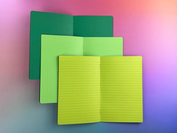 Set of 3 Rainbow Notebooks | Rainbow Colored Journal | Notebook Set | Bright Colored Paper | Grid Notebook | Lined Notebook | Grad Gift