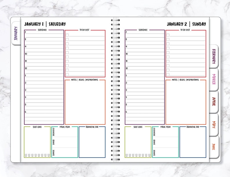 2024 Planner Daily Planner Custom Daily Page Agenda Planner Daily Schedule Planner Day Organizer Personalized Planner Organizer zdjęcie 5