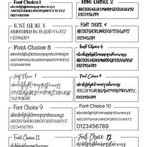 the font choices for cover text only