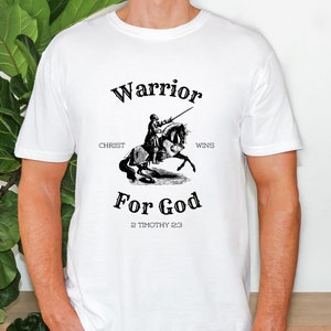 Christian Shirt for Men Christian T Shirts Warrior of God Christian TShirts Gift for Men Christian Gifts Bible Verse Shirt Father&#39;s Day Gift