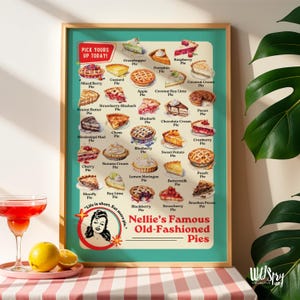 Poster di torta retrò - Stampa da cucina in stile vintage per amanti del cibo e fornai (download PDF)