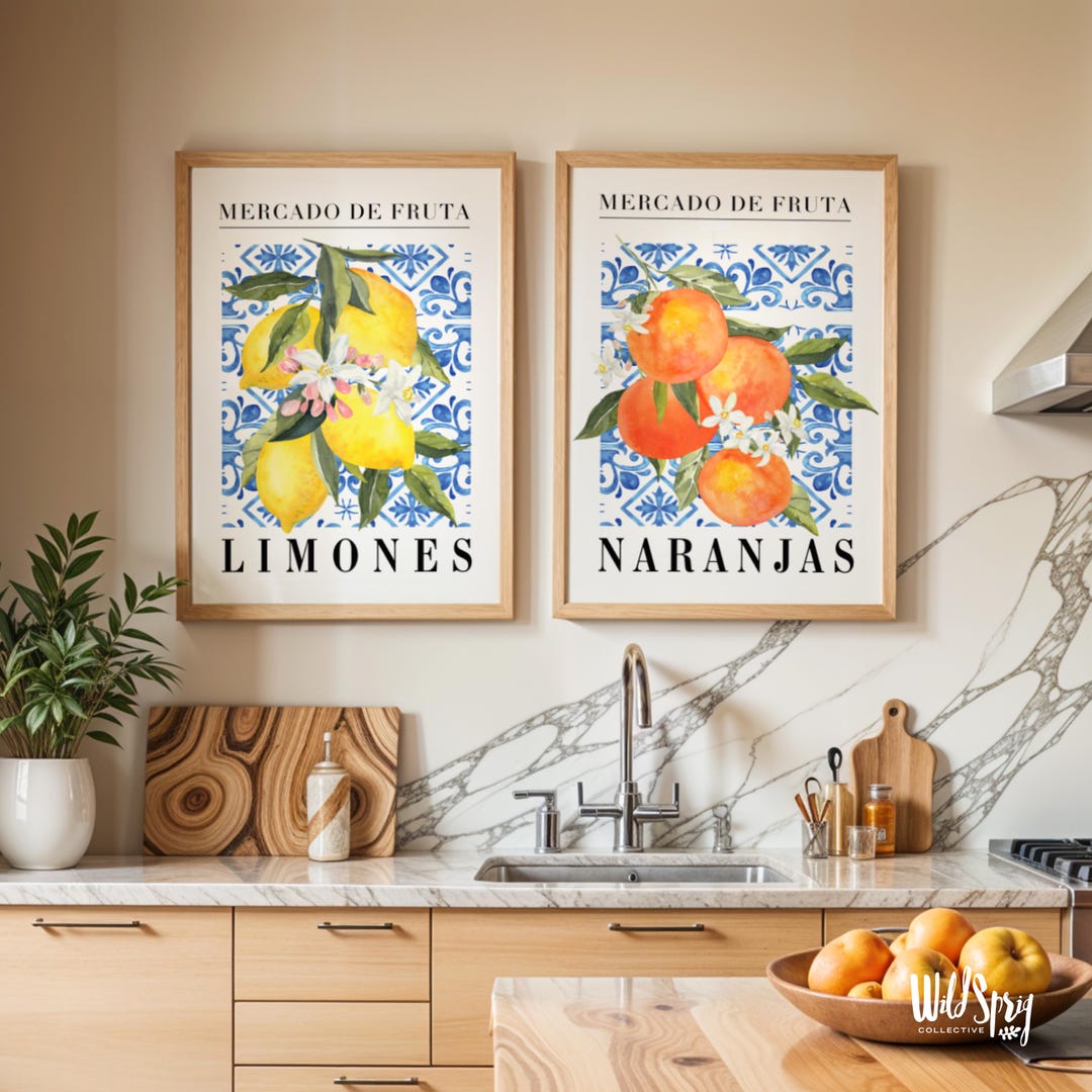 Vintage Citrus Fruit Kitchen Art Prints: Downloadable PDF Set of Lemon ...