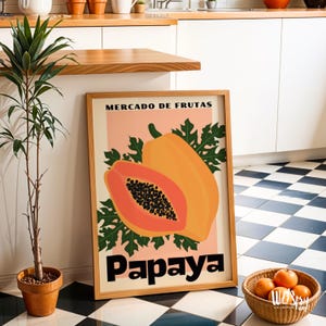 Retro papajakeukenprint: tropisch fruit galerie muurkunst (inclusief pdf-bestanden) afbeelding 7