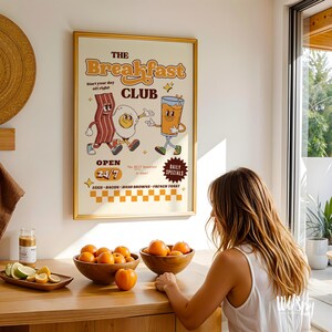 Impresión de Breakfast Club - Póster gastronómico retro de los 80 (Descarga en PDF) imagen 3