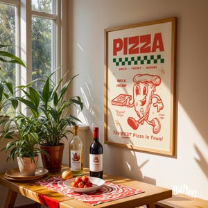 Póster de pizza retro: arte de cocina imprimible y original (descarga digital instantánea) imagen 7