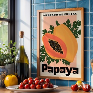 Retro papajakeukenprint: tropisch fruit galerie muurkunst (inclusief pdf-bestanden) afbeelding 8