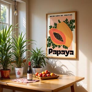 Retro papajakeukenprint: tropisch fruit galerie muurkunst (inclusief pdf-bestanden) afbeelding 5