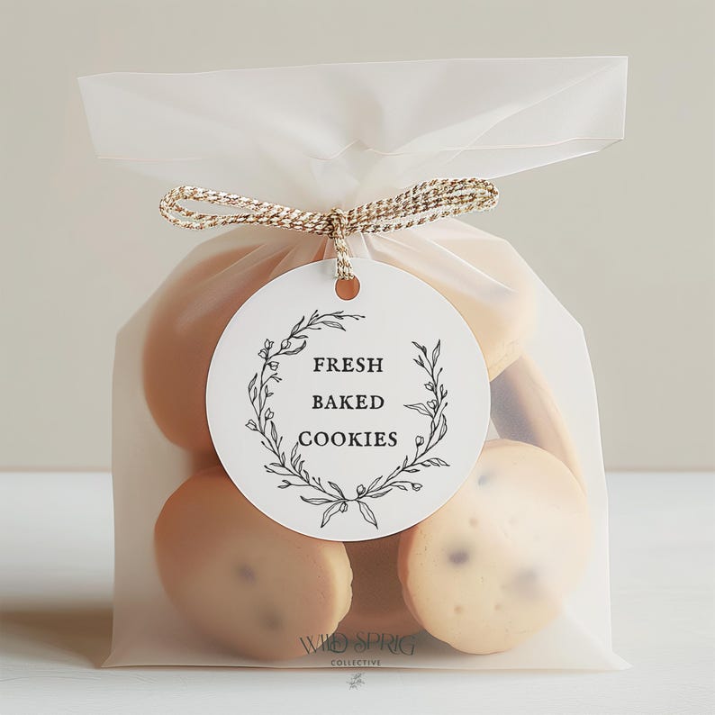 Printable Fresh Baked Cookie Gift Tags: Round & Square Labels for ...