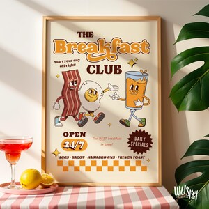 Impresión de Breakfast Club - Póster gastronómico retro de los 80 (Descarga en PDF) imagen 6