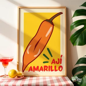 Aji Amarillo Poster: Peruvian Yellow Pepper Kitchen Art Print (PDF Download)