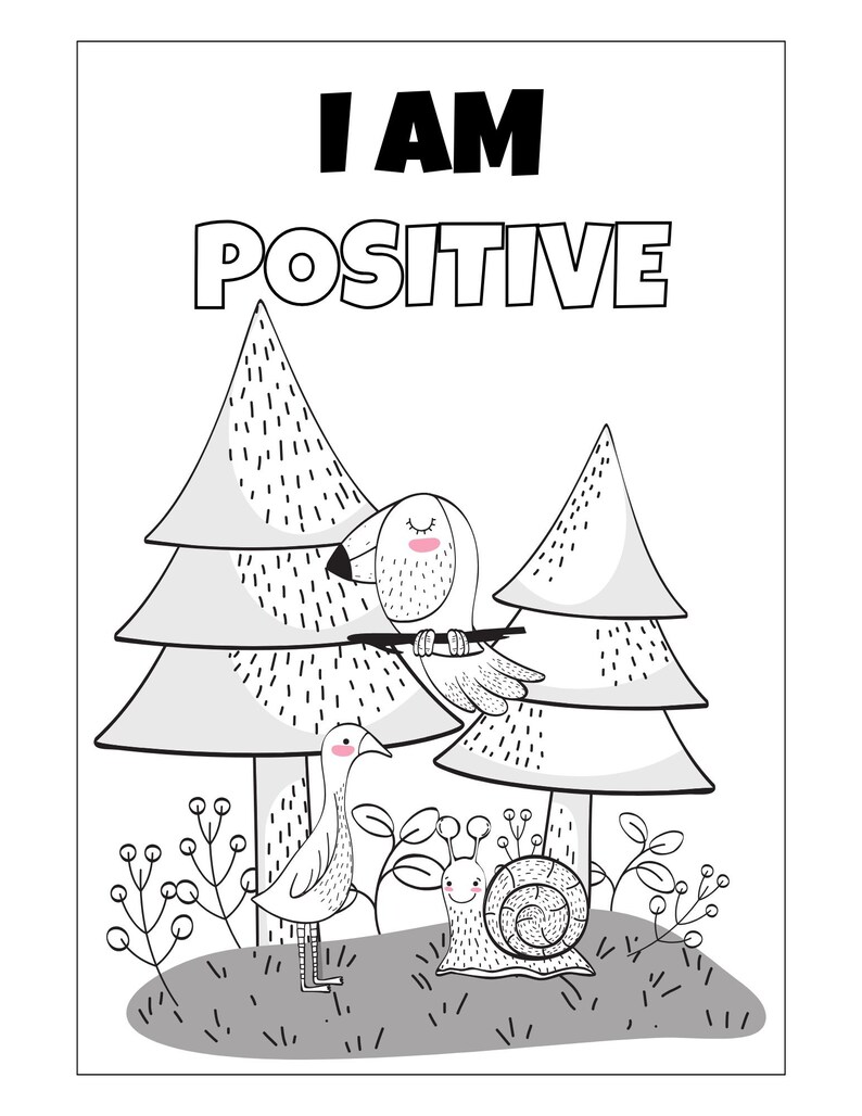 Kids Positive Affirmations Coloring Booklet - Etsy