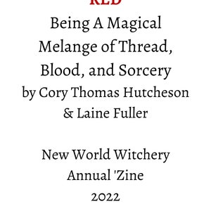 RED Crimson Color Folk Magic New World Witchery Annual Zine 2022 image 3