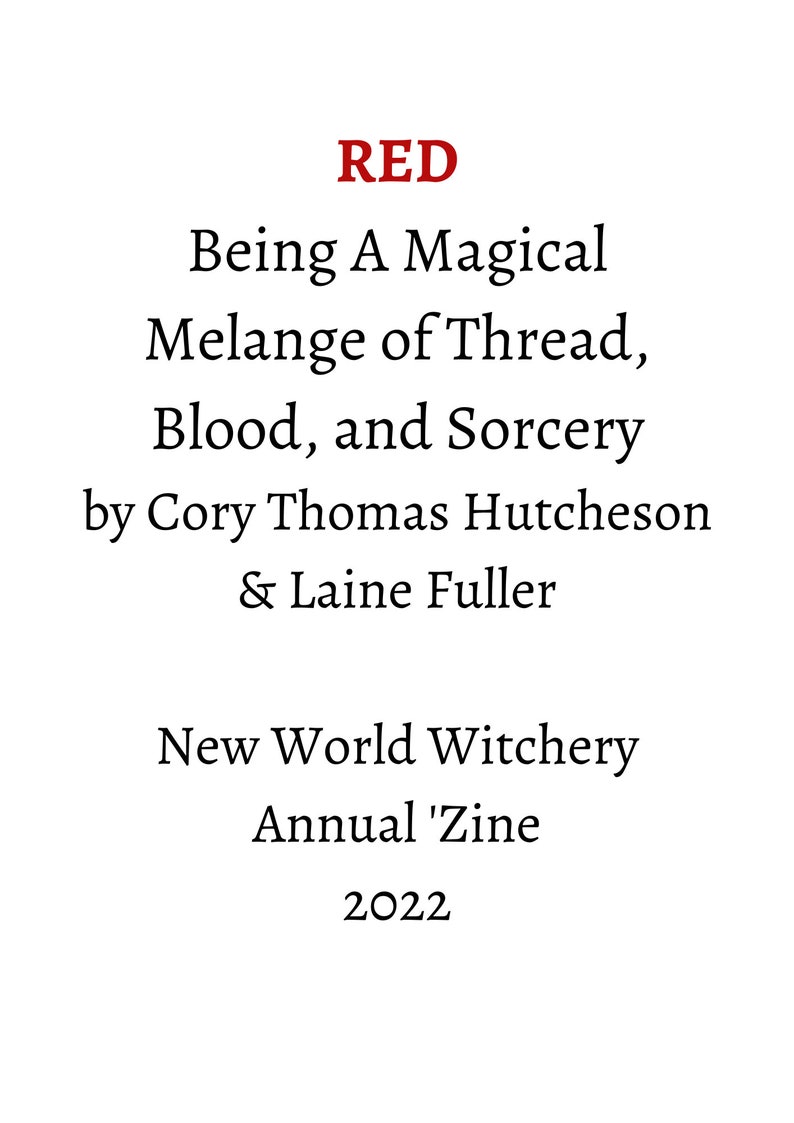 RED Crimson Color Folk Magic New World Witchery Annual Zine 2022 image 3