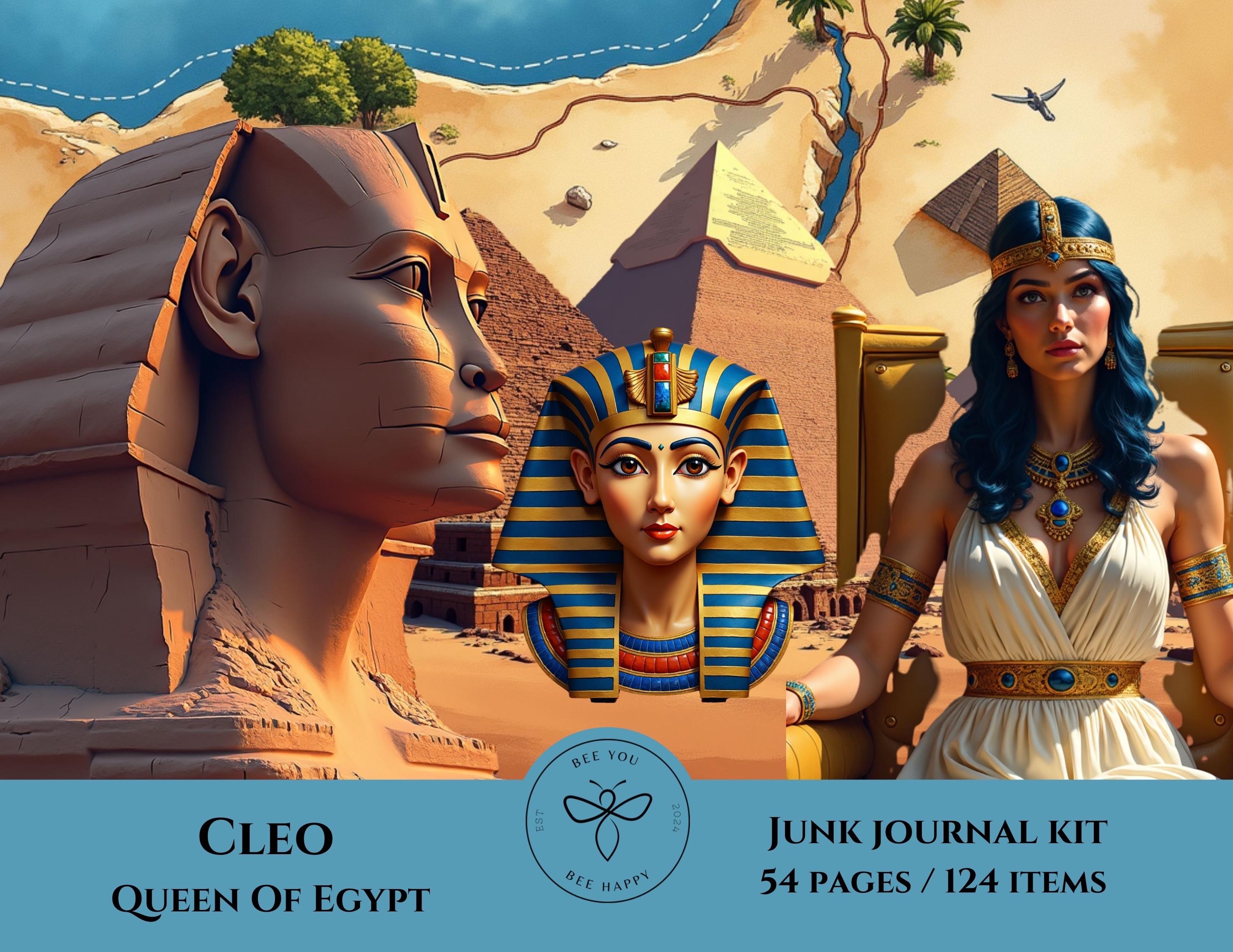 Cleo Queen Of Egypt Junk Journal Paper Kit,  Ephemera, Scrapbook Pages , Journal Pages/ Set  , Printable Journal.