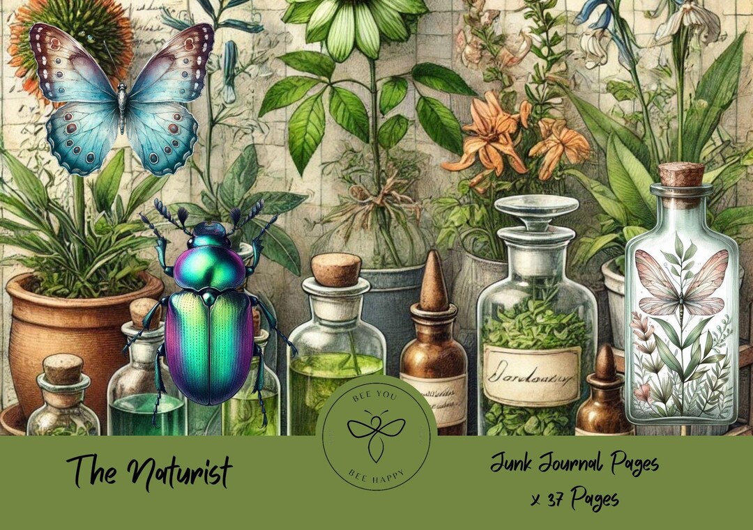 The Naturists Diary Botanical Junk Journal Paper Set, Mystical Junk