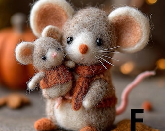 Personalisierte handgemachte Filz Mom Maus Ornament | Handgemachte gefilzte Muttertagsdekoration | Entzückendes Geschenk für Mama | Geschenk für Sie