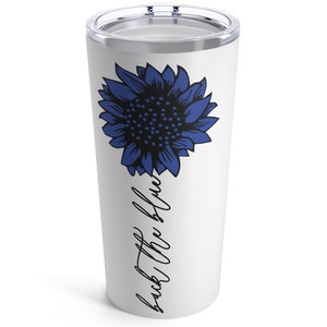 Zurück die Blaue Sonnenblume Tumbler: 20oz Edelstahl Reisebecher