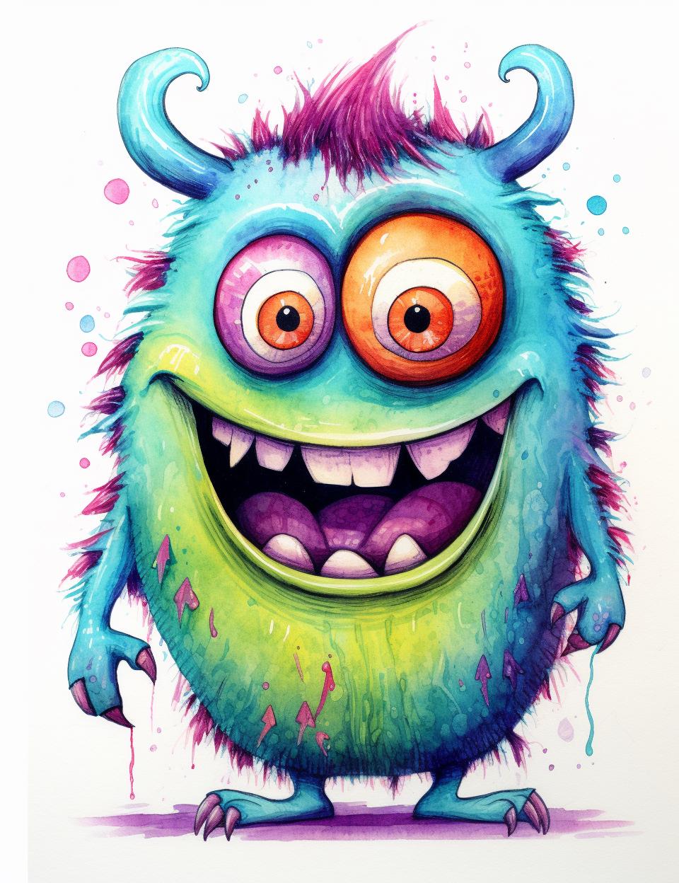 Monster Coloring Pages for Adults and Kids of All Ages. Digital ...