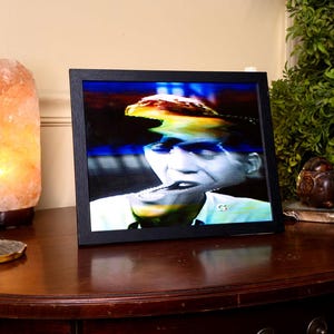 Abstract Gentleman Circuit Bent Portrait, Limited Analog Art Print, CRT TV Glitch Wall Art - Digital Framed Contemporary Decor