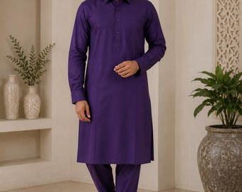 Royal Plum Men’s Kurta Set Size 50