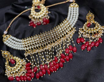 Red Bridal Choker Set