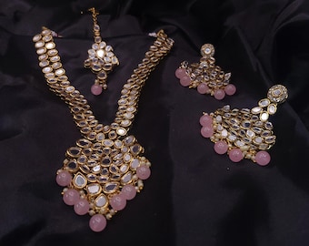 Pink Kundan Jewelry Set