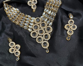 Clear Stone Kundan Jewelry Set