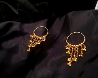 Brown Beaded Dangle Earring
