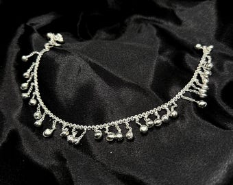 Pair of Silver Anklets, Indian Payal Set for Women