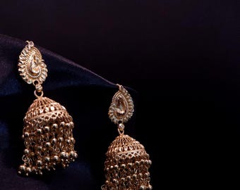 Luxury Gold Jhumka Earrings