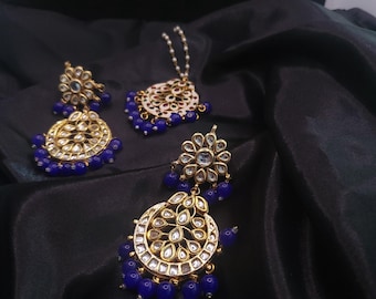 Blue Kundan Jewelry Set