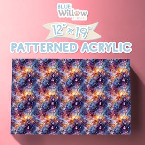 12&quot; x 19&quot; Laser Ready Patterned Acrylic Sheet, Splatter Galaxy, Unique Pattern for Laser Cutters