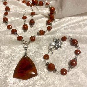 Flame Red Jasper 3pc set