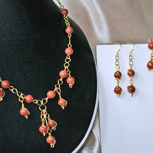 Wire wrapped Goldstone 3pc set