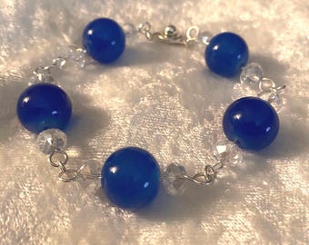 Bracelet en jade bleu