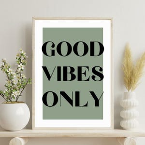 Póster motivacional, impresión con cita positiva ecológica, arte mural bonito, póster de afirmaciones positivas, arte mural tipográfico, cita motivacional
