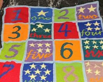 Easy Crochet Number Blanket Pattern: Customizable-Beginner Friendly Tutorial for Personalized Baby Gifts-and Home Décor-Instant Download PDF