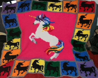 Unicorn Crochet Blanket Pattern-Magical and Cozy DIY for Kids & Adults-Instant Download-Step-by-Step Instructions-Perfect Gift Idea