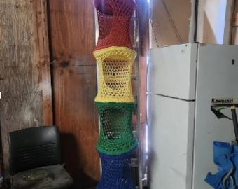 Cylindrical Animal Net Crochet Pattern | Hanging Storage for Plushies | Crochet Organizer Pattern
